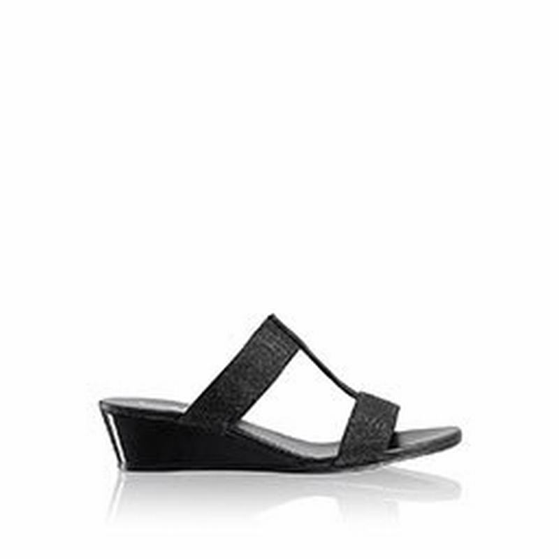 Russell & Bromley Bellina Low Wedge Sandals Women's Black [EPV19QZ]